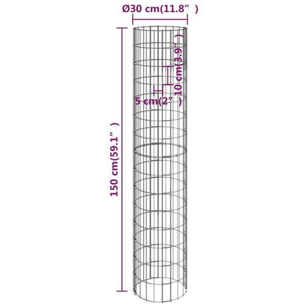 Pyöreät korotetut kivikorit Argenta Ø30x50/100/150/200cm (4 kpl)