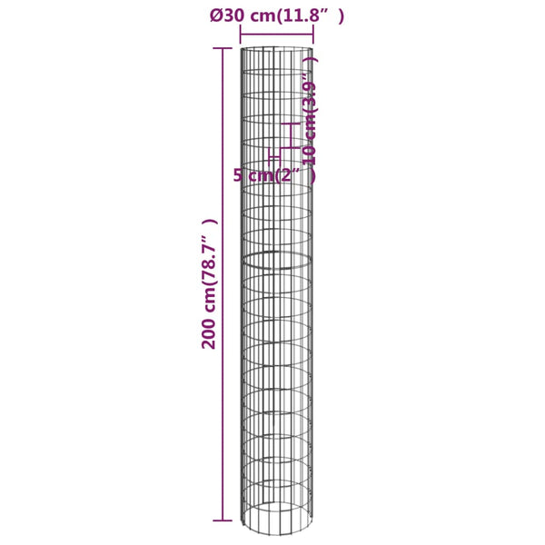 Pyöreät korotetut kivikorit Argenta Ø30x50/100/150/200cm (4 kpl)