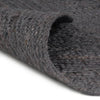 Dunkelgrauer handgefertigter runder Jute-Teppich Akel 240cm