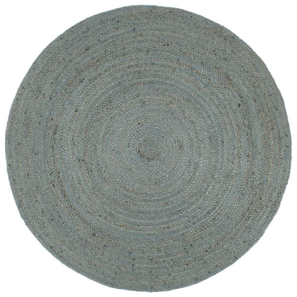 Olivgrüner handgefertigter runder Jute-Teppich Akel 180cm