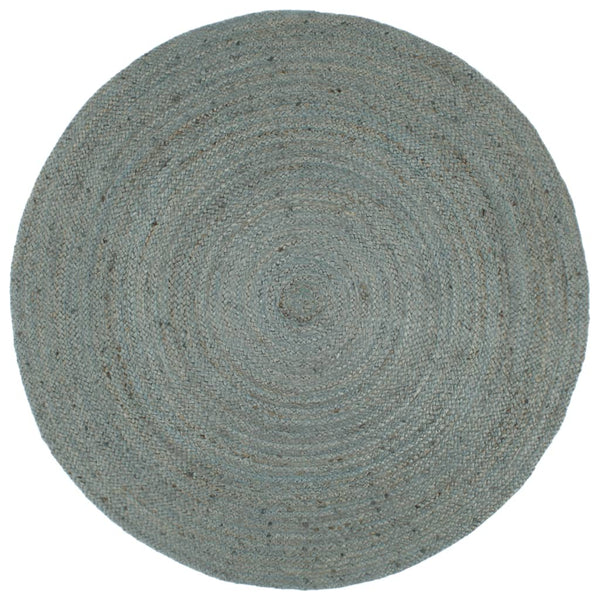 Olivgrüner handgefertigter runder Jute-Teppich Akel 210cm