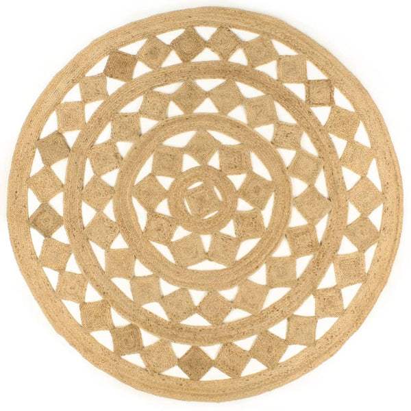 Handgefertigter Teppich geflochten Jute Sunica 210cm