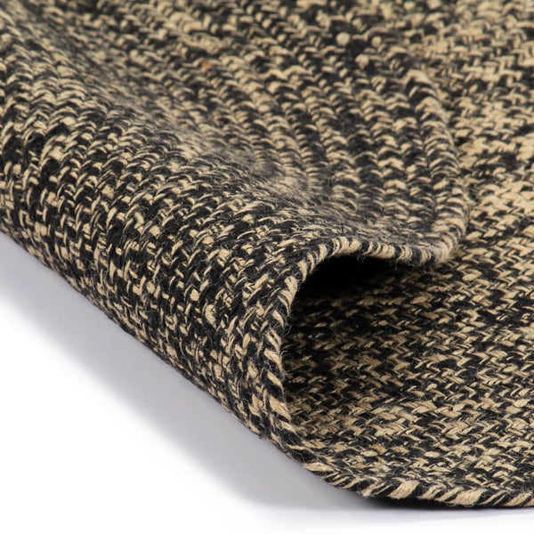 Schwarz-brauner handgemachter Jute-Teppich Pedemonte 240cm
