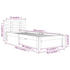 Bettgestell Tocolica weiß 75x190cm (Holz, Schmal Einzeln)