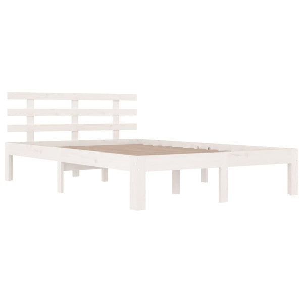 Weißes Bettgestell Tocolica 120x190cm (Holz, kleines Doppelbett)