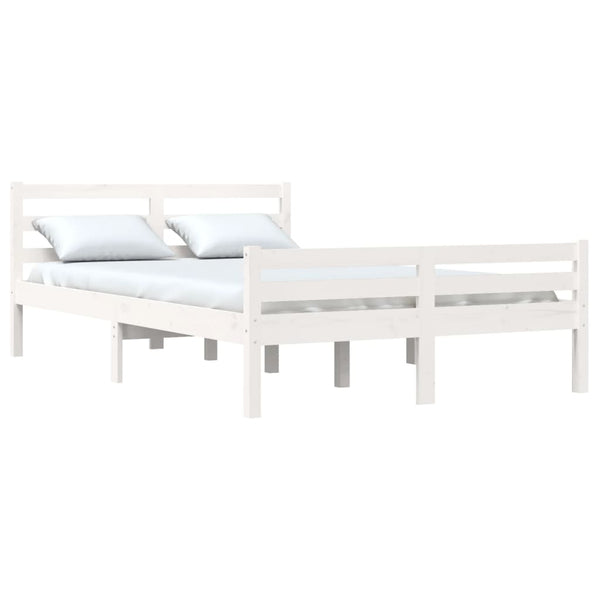 Weißes Bettgestell Lahme 135x190cm (Kiefer Doppelbett)
