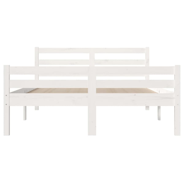 Weißes Bettgestell Lahme 135x190cm (Kiefer Doppelbett)