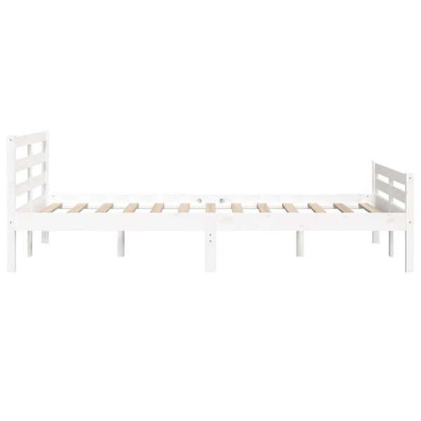 Weißes Bettgestell Lahme 135x190cm (Kiefer Doppelbett)