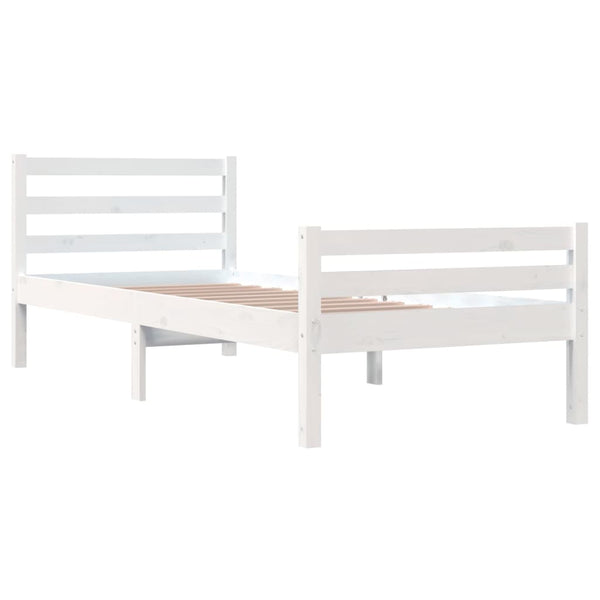 Weißes Bettgestell Lahme 100x200cm (Holz)