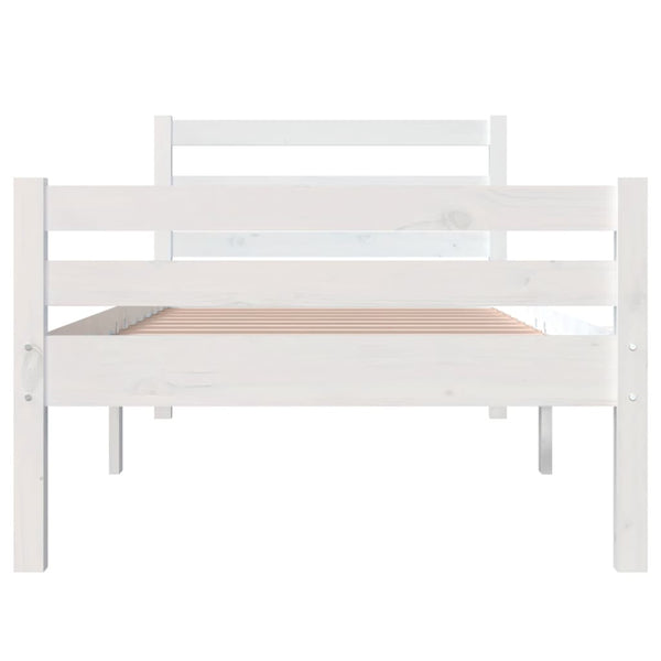 Weißes Bettgestell Lahme 100x200cm (Holz)