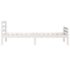Weißes Bettgestell Lahme 100x200cm (Holz)