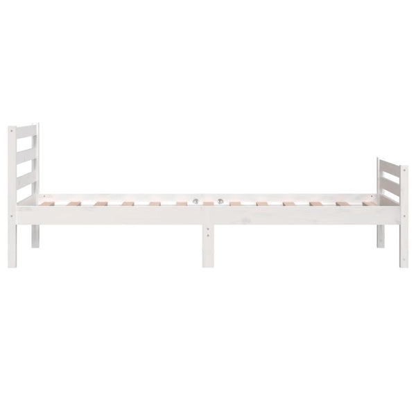 Weißes Bettgestell Lahme 100x200cm (Holz)