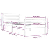 Weißes Bettgestell Lahme 100x200cm (Holz)
