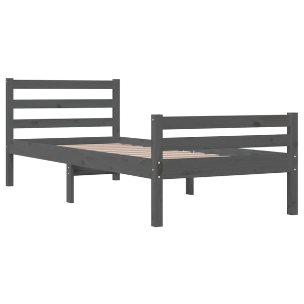 Graues Bettgestell Lahme 100x200cm (Holz)