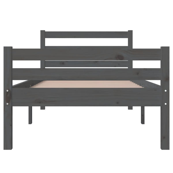 Graues Bettgestell Lahme 100x200cm (Holz)
