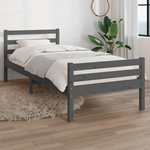 Graues Bettgestell Lahme 100x200cm (Holz)