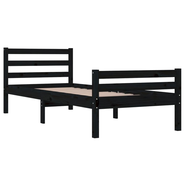 Bettgestell Lahme 100x200 cm (Holz), Schwarz