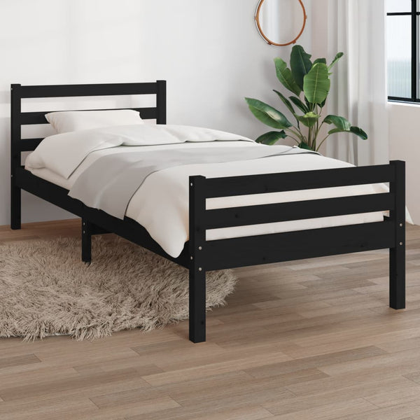 Bettgestell Lahme 100x200 cm (Holz), Schwarz