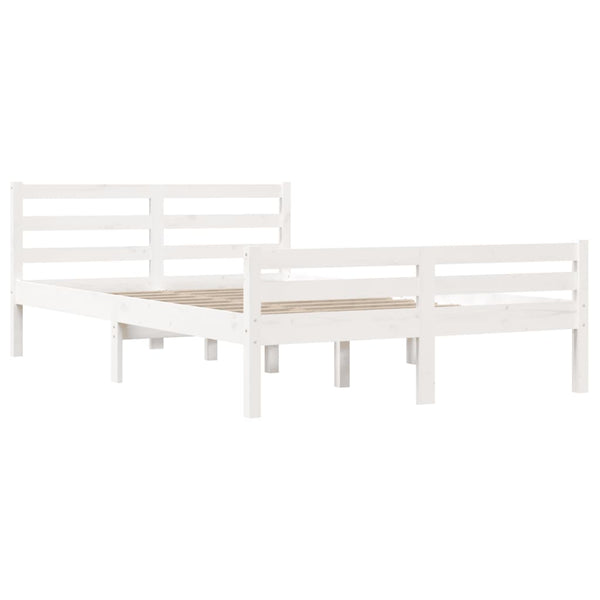 Weißes Bettgestell Lahme 140x200cm (Holz)
