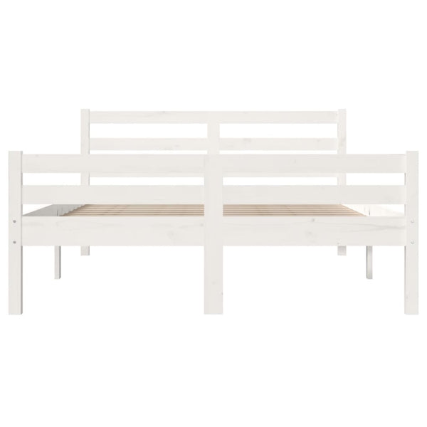 Weißes Bettgestell Lahme 140x200cm (Holz)