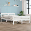 Weißes Bettgestell Lahme 140x200cm (Holz)