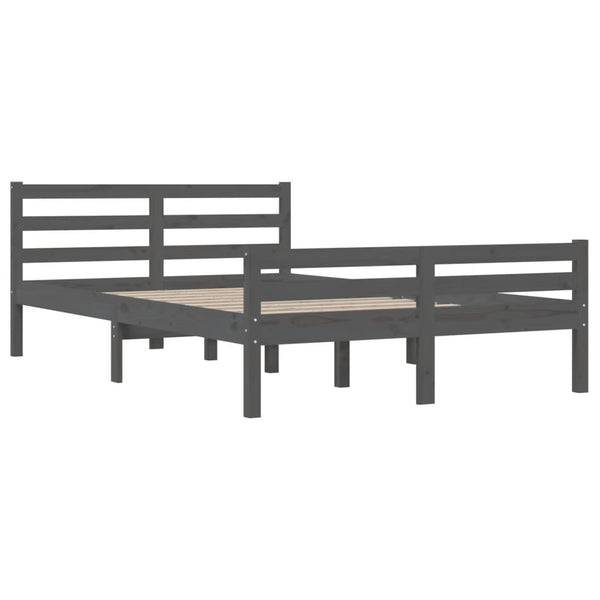 Graues Bettgestell Lahme 140x200cm (Holz)