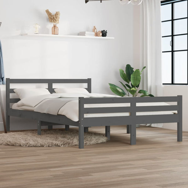 Graues Bettgestell Lahme 140x200cm (Holz)