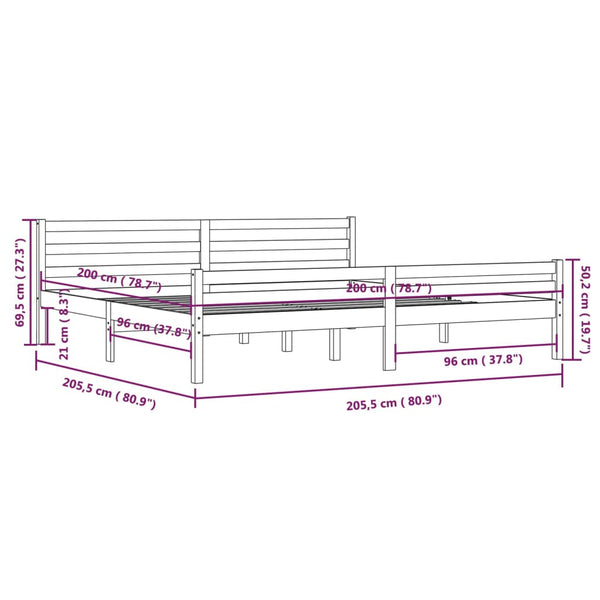 Bettgestell Lahme 200x200cm (Holz)