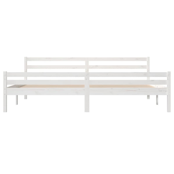Weißes Bettgestell Lahme 200x200cm (Holz)