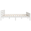Weißes Bettgestell Lahme 200x200cm (Holz)