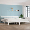 Weißes Bettgestell Lahme 200x200cm (Holz)