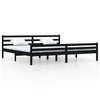 Schwarzes Bettgestell Lahme 200x200cm (Holz)
