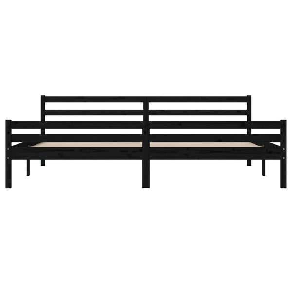 Schwarzes Bettgestell Lahme 200x200cm (Holz)