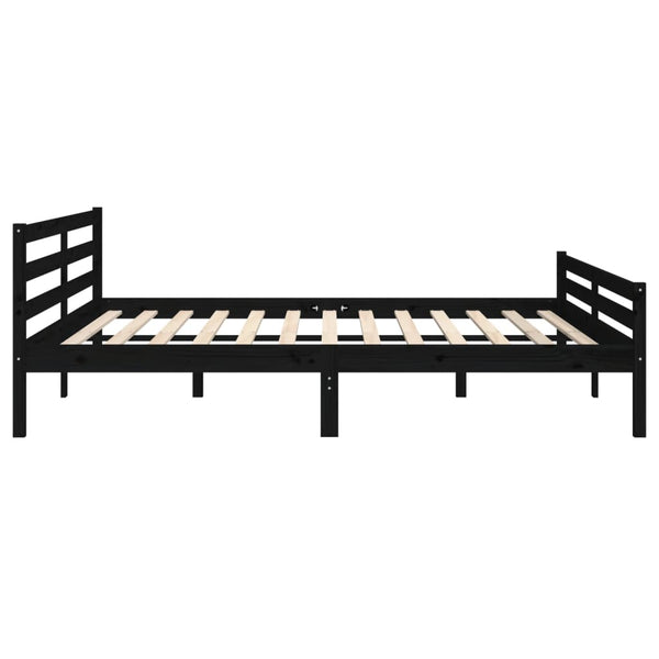 Schwarzes Bettgestell Lahme 200x200cm (Holz)