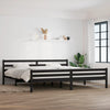 Schwarzes Bettgestell Lahme 200x200cm (Holz)