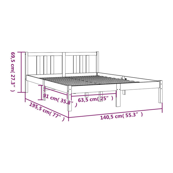 Graues Bettgestell Marderos 135x190cm (Doppelbett)