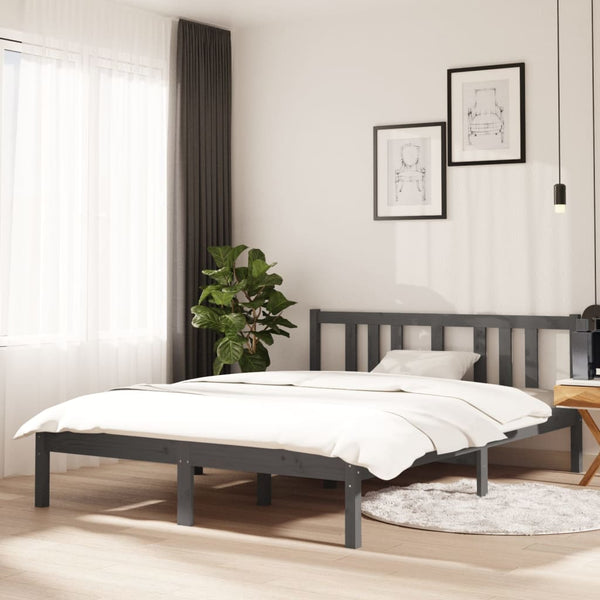 Graues Bettgestell Marderos 135x190cm (Doppelbett)