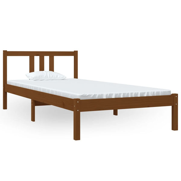 Honigbraunes Bettgestell Marderos 90x200cm (Holz)