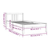 Honigbraunes Bettgestell Marderos 90x200cm (Holz)