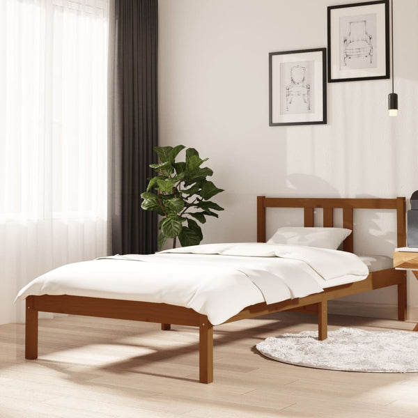Honigbraunes Bettgestell Marderos 90x200cm (Holz)