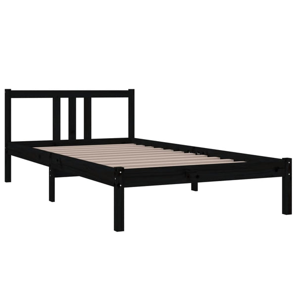 Schwarzes Bettgestell Marderos 100x200cm (Holz)