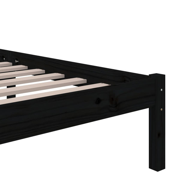 Schwarzes Bettgestell Marderos 100x200cm (Holz)
