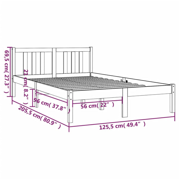 Graues Bettgestell Marderos 120x200cm (Holz)