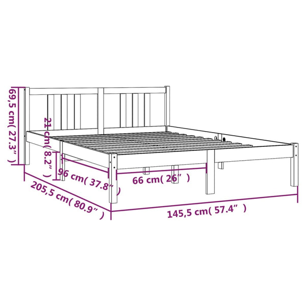 Bettgestell Marderos 140x200cm, Grau (Holz)