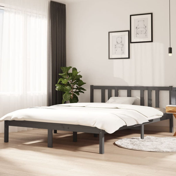 Bettgestell Marderos 140x200cm, Grau (Holz)