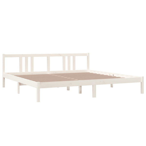 Weißes Bettgestell Marderos 200x200cm (Holz)