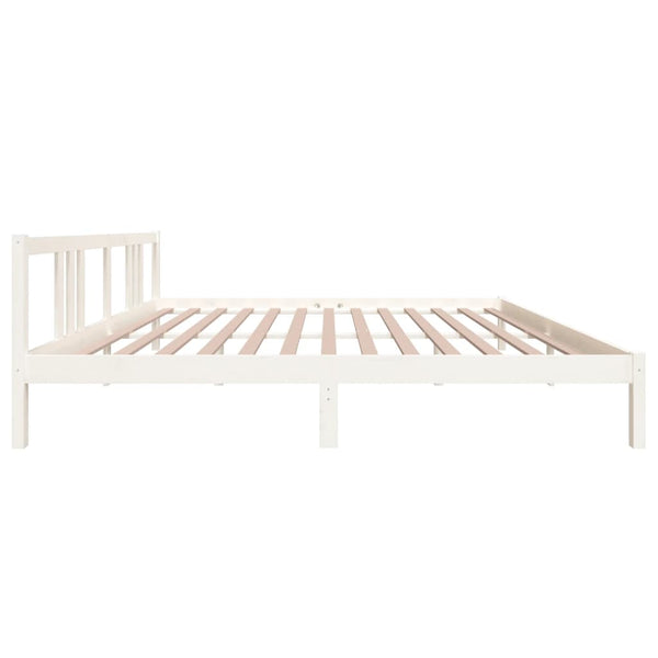 Weißes Bettgestell Marderos 200x200cm (Holz)