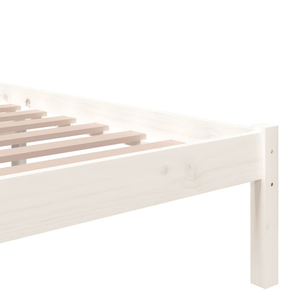 Weißes Bettgestell Marderos 200x200cm (Holz)