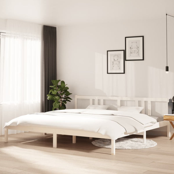 Weißes Bettgestell Marderos 200x200cm (Holz)