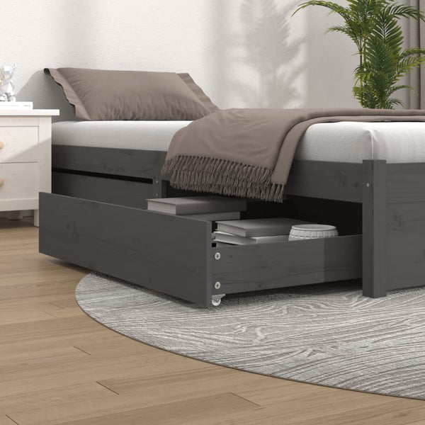 Bett-Schubladen Aysegul grau (2 Stk. Kiefer)